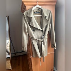 ZARA FAUX SUEDE TRENCH COAT